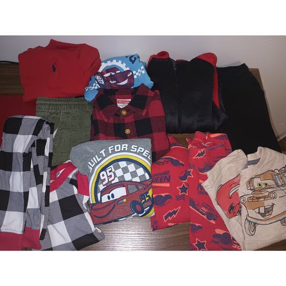 Lot of 12 Pieces Toddler Cars 3T Outfits Pajamas, Pants, Tees, and more - Picture 1 of 11